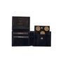 Zoozie Bags Cartera para Hombre de Piel Auténtica, Azul Oscuro, 11.5x2x8.5 cm